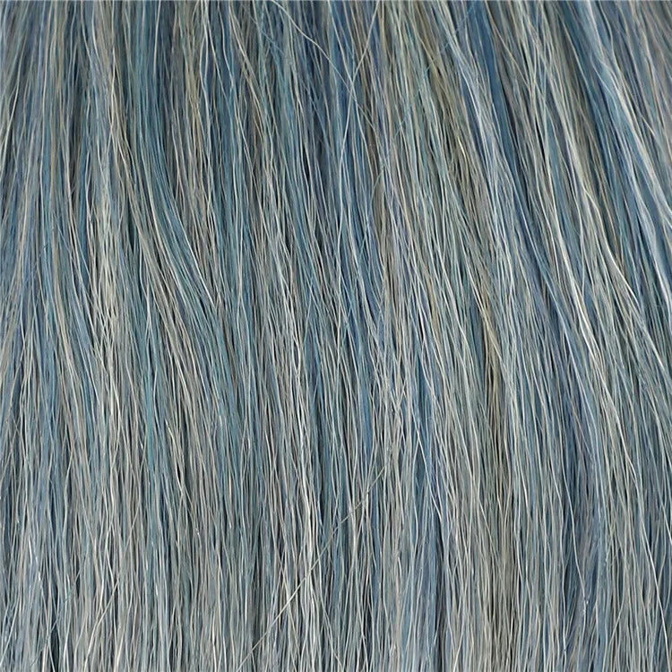 BeautyTown Natural Wavy 26inches Grey Blue Mix Highlight Glueless Headband Wigs Human Hair for Black Women