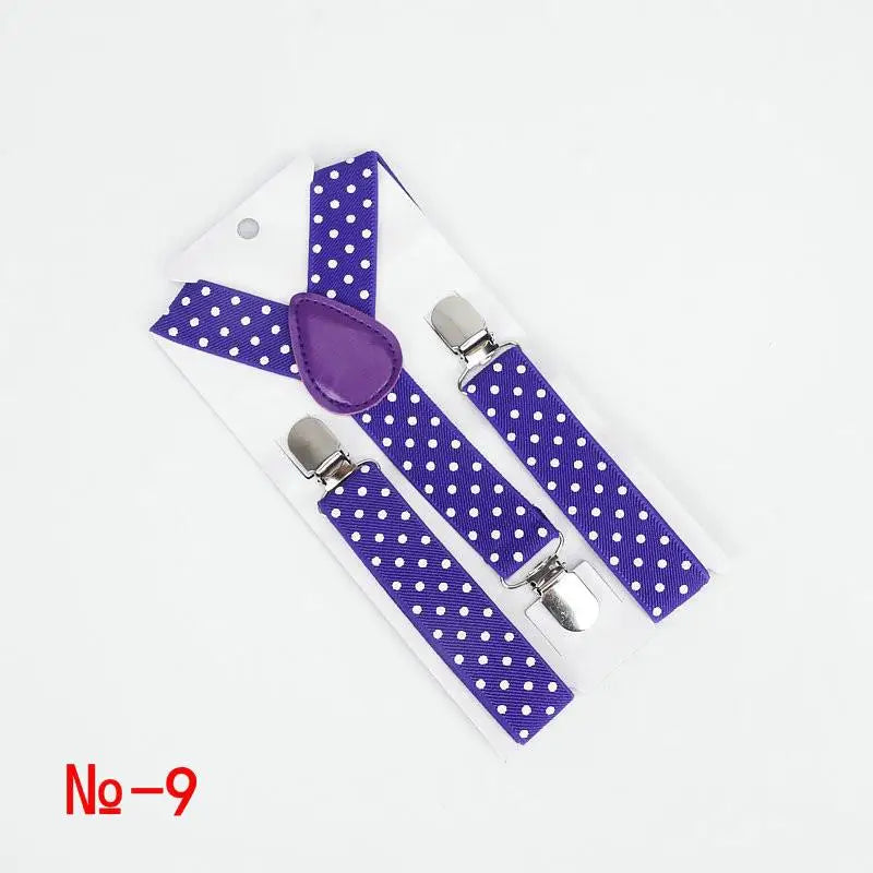 Fashion Polka Dot Colorful Children Belt Baby Boys Girls Suspenders Clip-on Y-Shape Braces Elastic Kids Adjustable 3 Clips Belts
