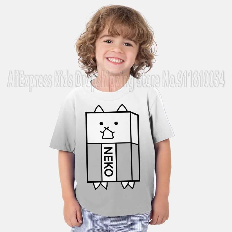 Kids The Battle Cats T Shirts Boys Girls Cartoon Game 3D Print Tshirts Summer Toddler Children Short Sleeve T-shirts Camiseta