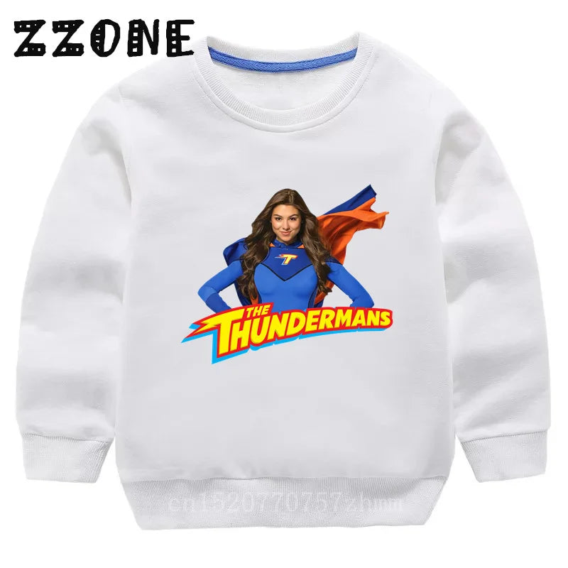 Kids Sweatshirts The Thundermans TV Shows Print Children Hoodies Casual Girls Boys Clothes Spring Autumn Baby Pullover Tops