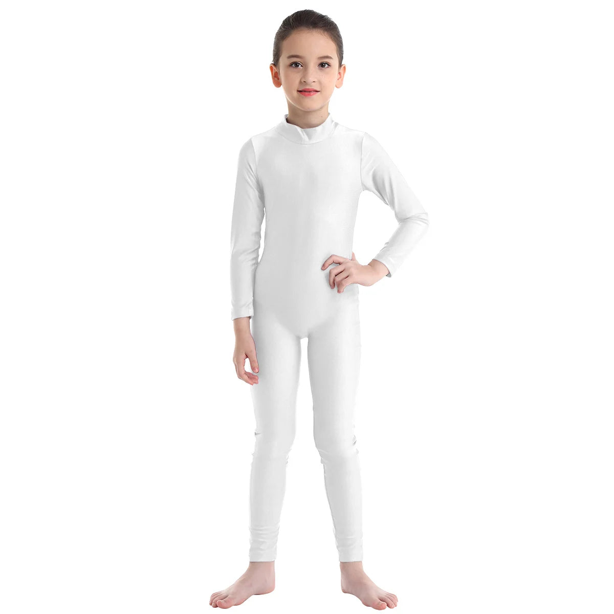 Kids Girls Full Body Suit Gymnastics Bodysuit Ballet Dance Jersey Leotard Jumpsuit Sports Unitard Children Dancewear Sportwear