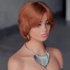 6 Inch Soft Natural Wave for Pixie Wig 100% Raw Indian Virgin Human Hair Easy Wear 6 Colors to Choose Full Machine-Made