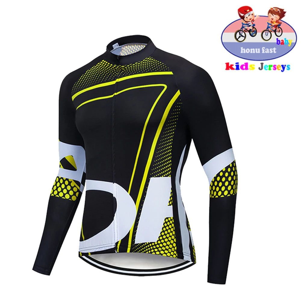 High Quality Kids Cycling Clothing Summer Kids Jersey Set Biking Long Sleeve Clothes Suit MTB Children's Cycling Wear 2021