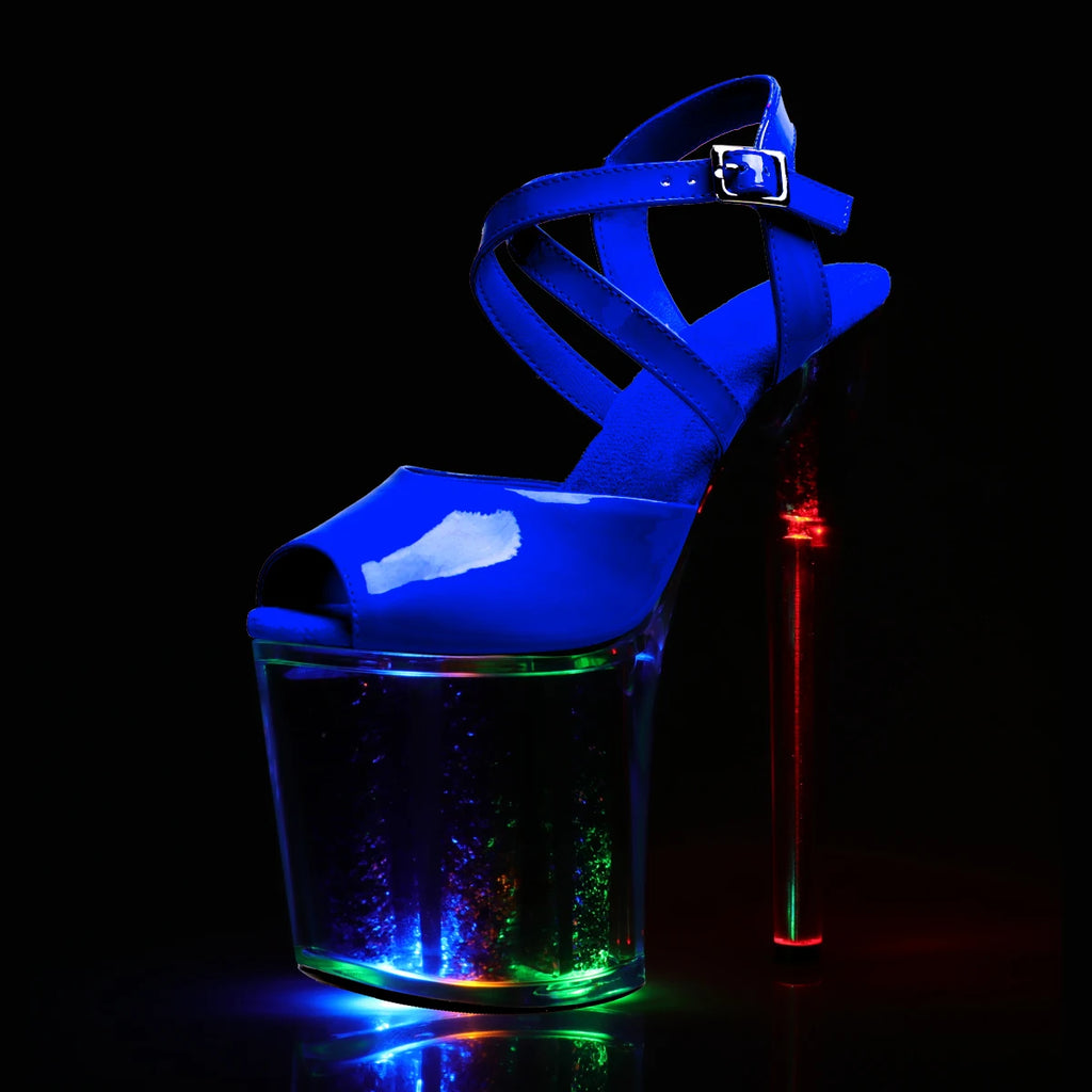 Catwalk 20cm Flash Shallow Peep Toe Nightclub Pole Dance Shoes Platform Sandals Women's Thin Heels Stripper Exotic Dancer Models