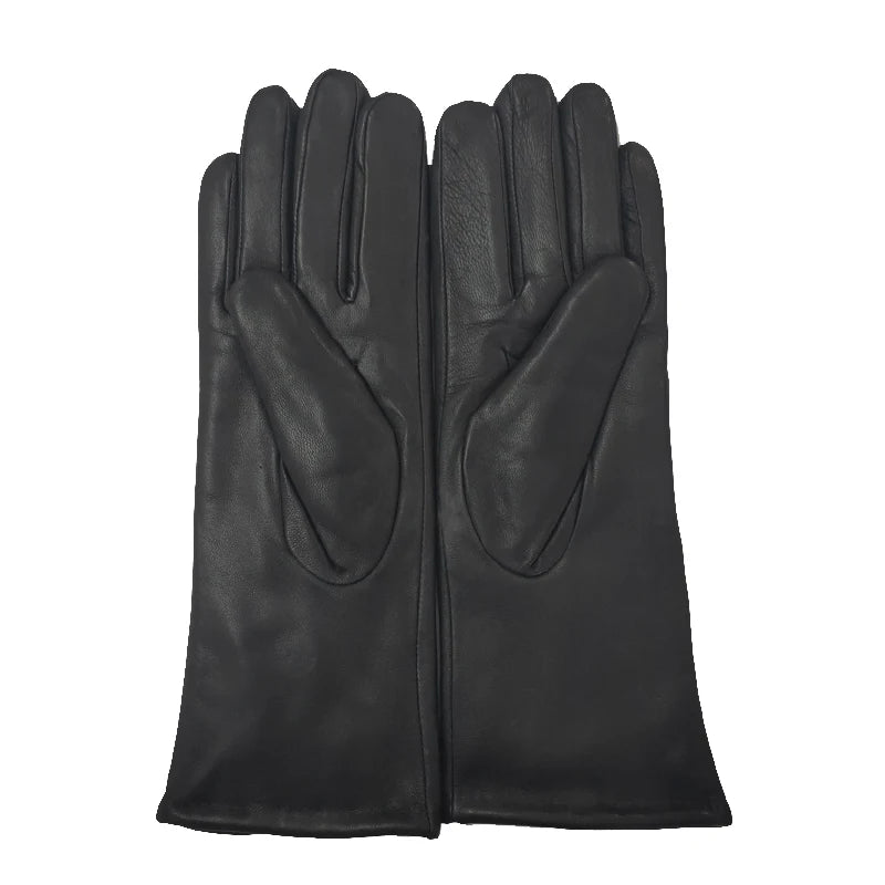 New Women's Gloves High Quality Elegant Genuine Leather Winter Warm Fluff Woman Soft Female  Fur Lining High-quality Mittens