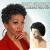 Cheap Brazilian Hair for Short Lace Front Wig 180% Density Virgin Remy for Lace Curly Bob