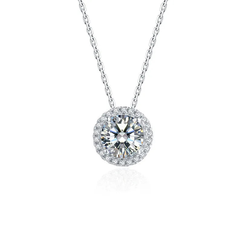 Handmade Diamond Jewelry set Real 925 Sterling Silver Bijou Party Wedding Earrings Necklace For Women Bridal Moissanite Jewelry