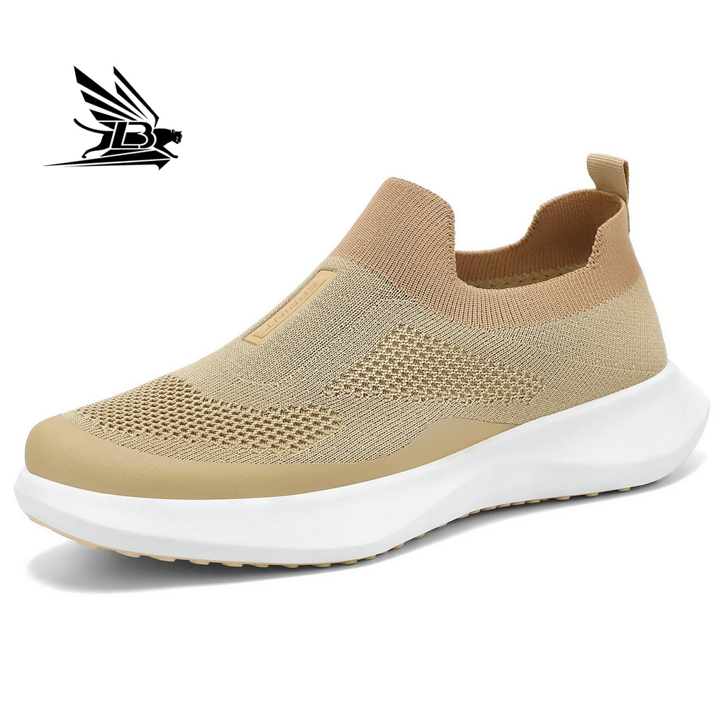 Men's Spring Breathable Slip-On Dad Shoes Large Size Soft Sole Casual Walking Shoes for Couple