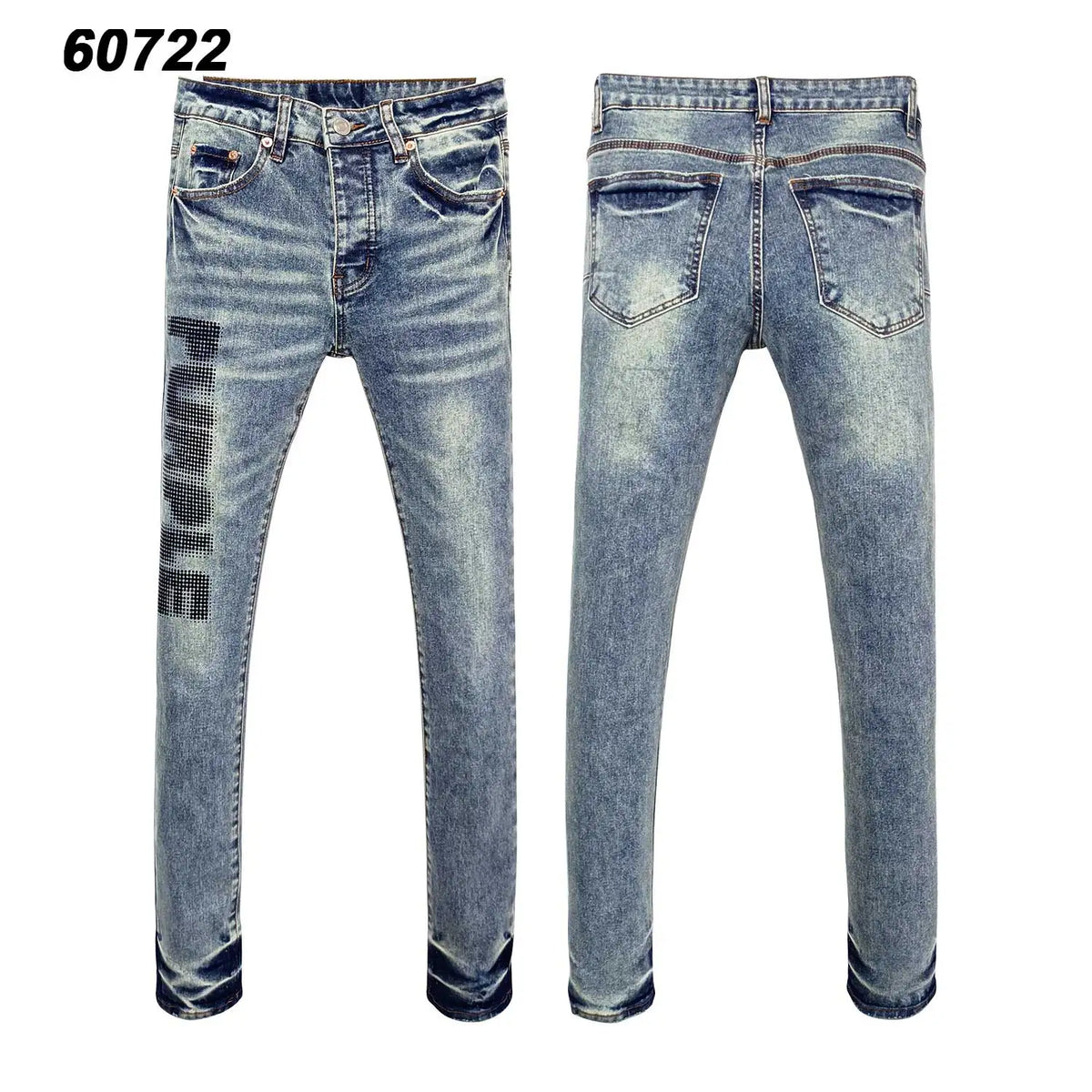 Wholesale Streetwear Jeans Pleated Tapered Trousers Men Elastic Damaged Beggi Pants Slim Fit Jeans