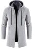 Liu Ming Men's/ women Thick Warm Fleece Cardigan Winter Trending Casual Windbreaker Jackets with Zipper Closure Knitted Sweater Hooded