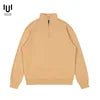 Cotton Men Fleece Half Zip up Collar Hoodie Sweater Jumper Oversized Sweatshirt