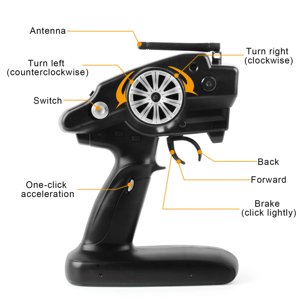 1:10 Scale High Speed Dual Mode 4WD RC Racing Car Model 40-70Km/h Electric Remote Control Drift Car Expert Charger USB Cable