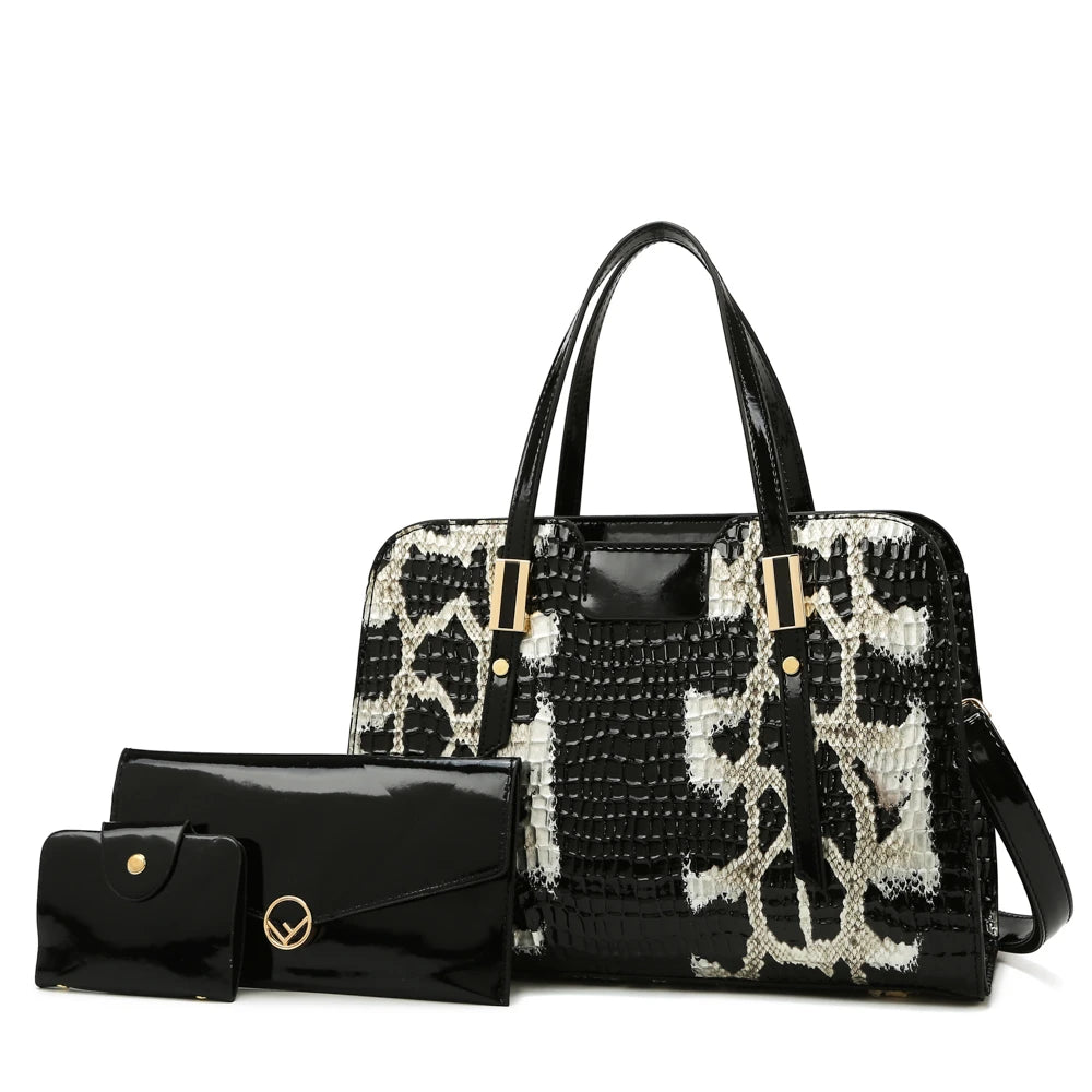 Pu Leather Hot Selling Purse Tote Bag Shoulder Bag 3 Pieces One Set Fashion Large Capacity Shoulder Bag