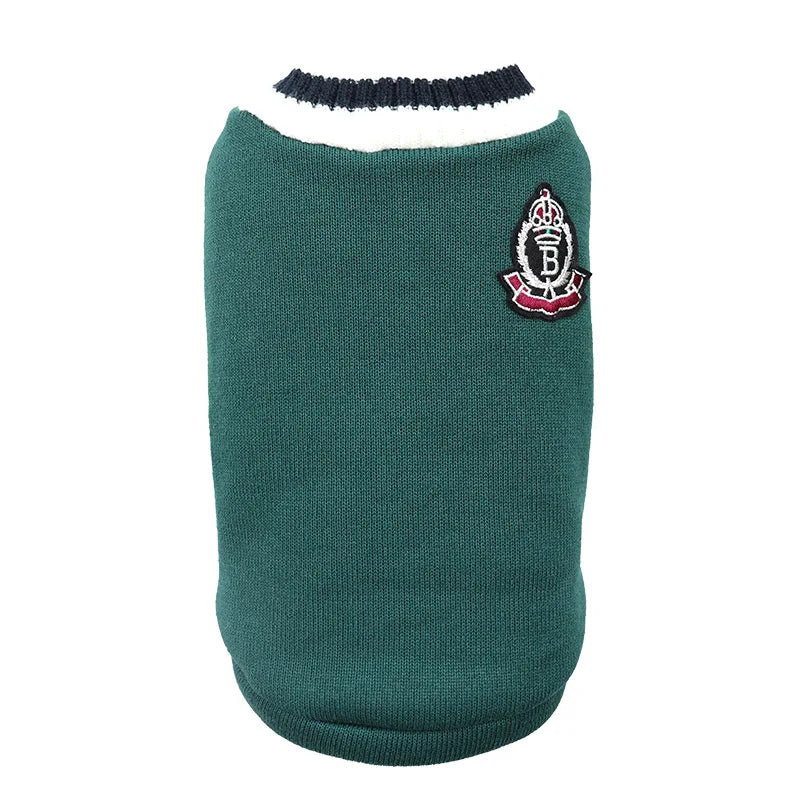 Pet Clothing Custom Dog Winter Warm Clothing Preppy Style Pet Vest Matching Color Cat Sweater