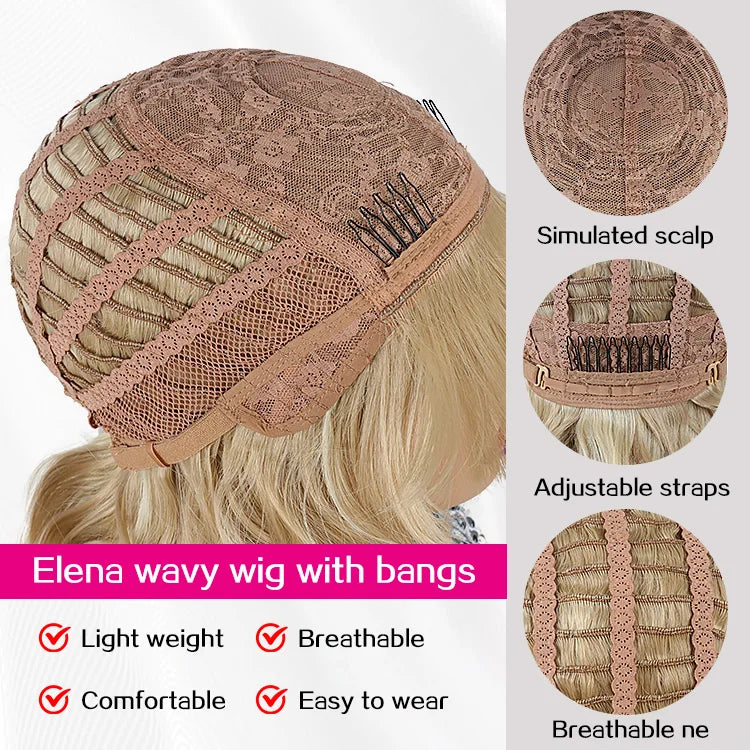 Julianna Hair Premium Heat Resistant Platinum Blonde High Quality Blonde Synthetic Wigs With Bangs