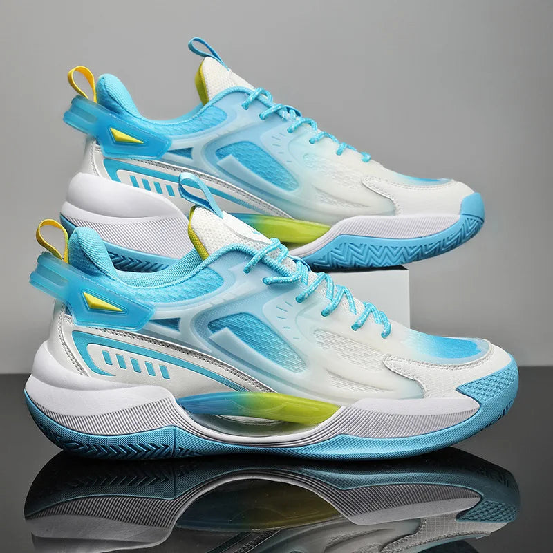 New Design Brand Logo Custom Professional Men Outdoor Sports Sneakers Luminous Hollowed Breathable Men Basketball Shoes