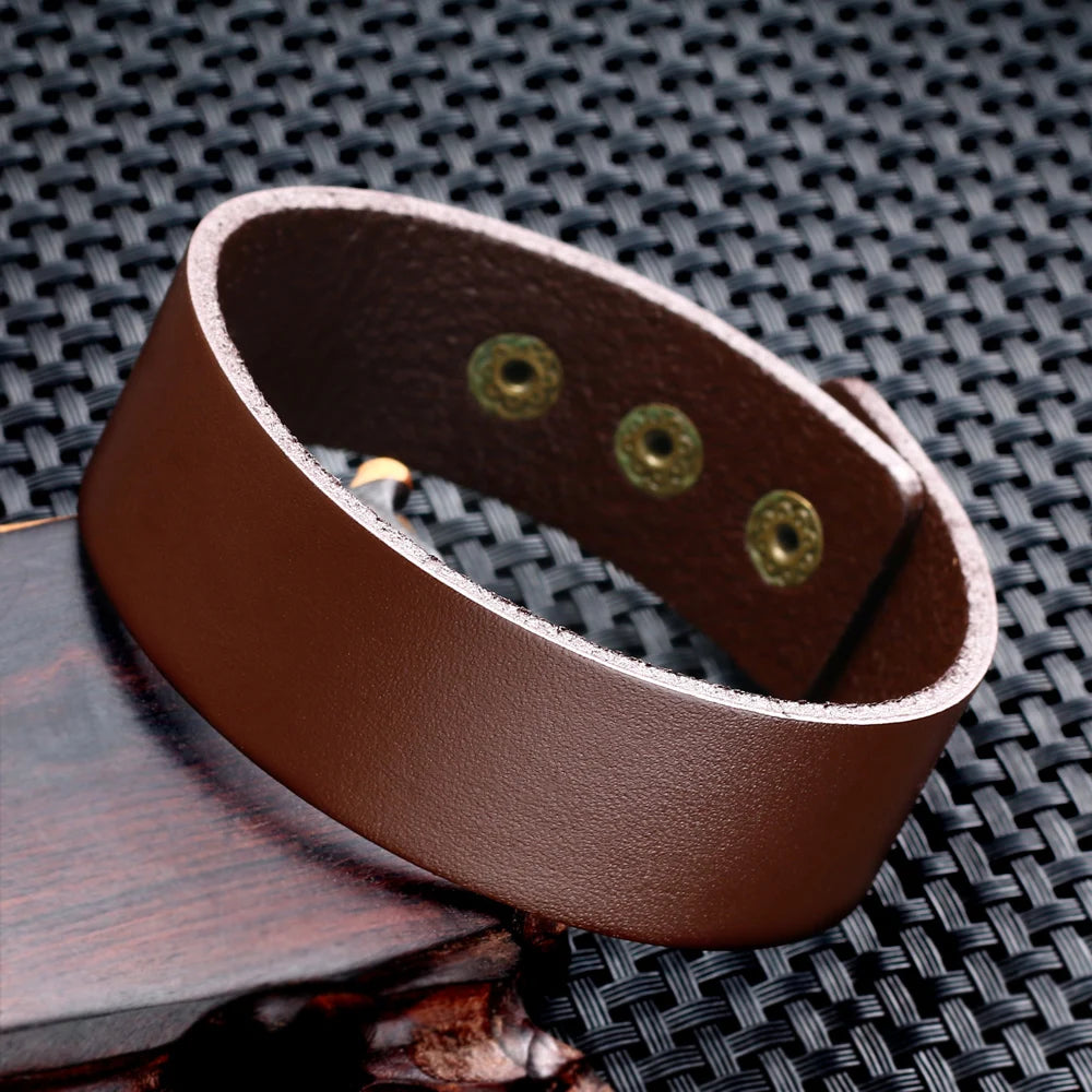 2024 Personalized Jewelry Bracelets Bangles Cuff Bracelet Men Vintage Handmade Weave Smooth PU Leather Bracelet Pulsera Hombre