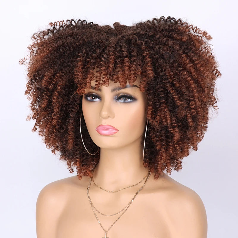 Cheap Price French Kinky Curl Curly Wig Neutral Short African for Cosplay Synthetic High Temperature Fiber Black Women's Wig