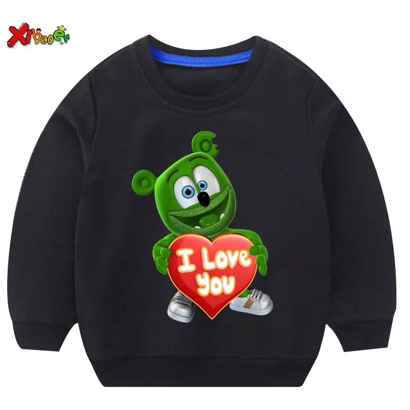 Gummy Bear kids hoodies sweatshirts I LOVE YOU t shirt Fashion Personality Casual T Shirt children boys girls T-shirt sweatshirt