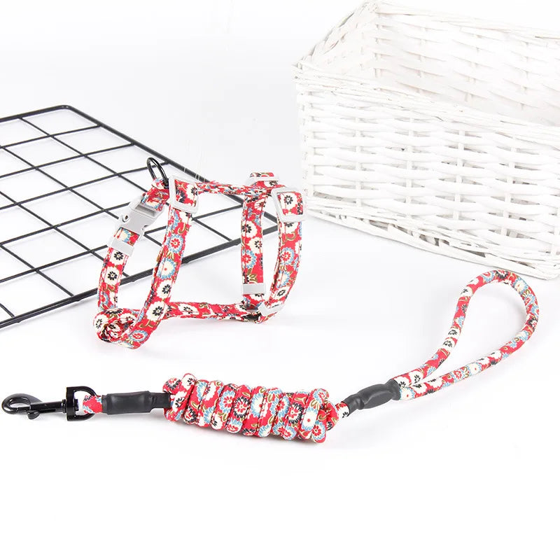 Cat Dog Collar Harness Leash Adjustable Pet Traction Cat Kitten Halter Collar Cats Products Pet Harness Belt Cat Supplies