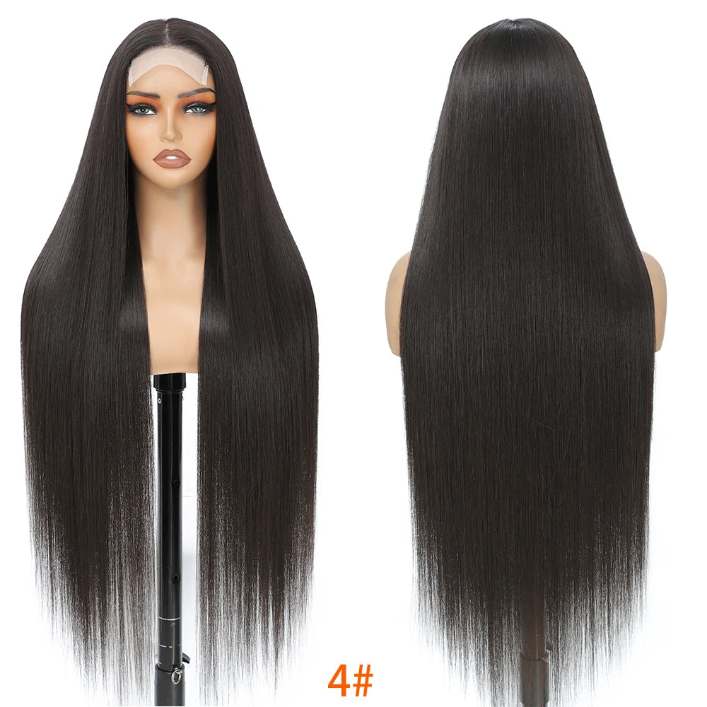 For Black Lace Front Wig for Women 4x4 Transparent Lace 180% Density Natural Hairline-Cosplay & Daily Use Synthetic Wig