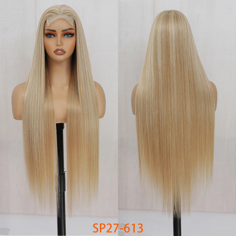 For Black Lace Front Wig for Women 4x4 Transparent Lace 180% Density Natural Hairline-Cosplay & Daily Use Synthetic Wig