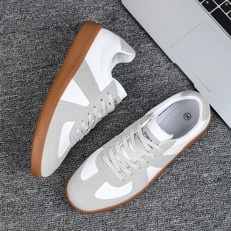 Maden Unisex German Trainer Casual Walking Shoes Vintage Sneakers Men Women Pu Leather Sneakers Male Retro Design Lace-up