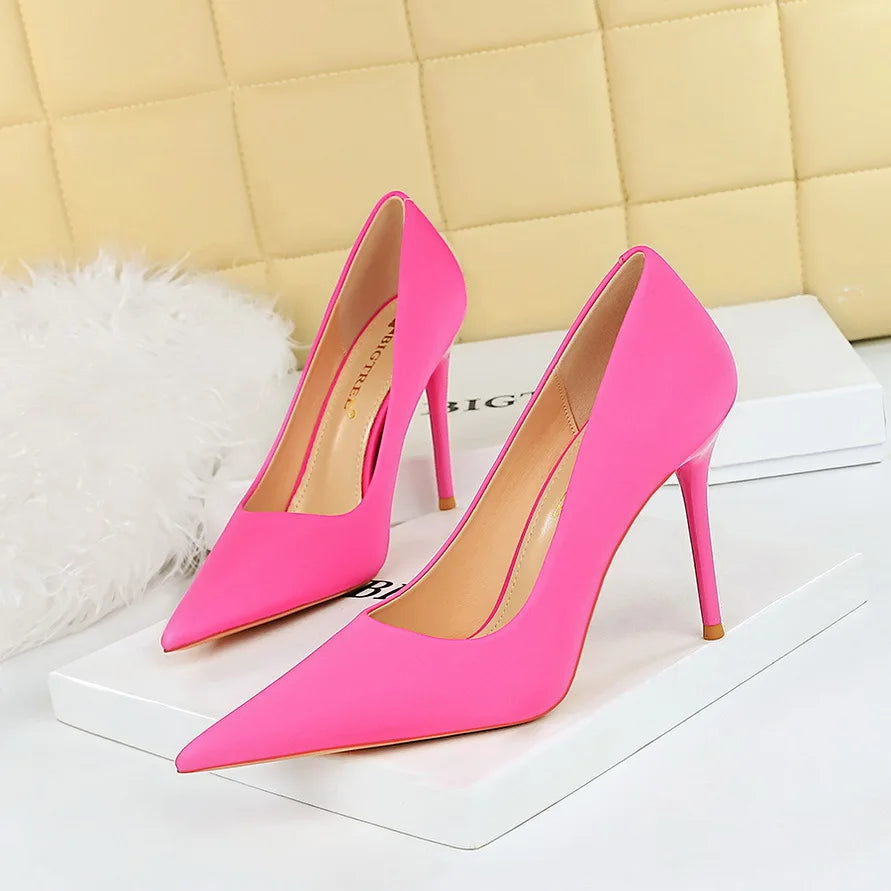 Fashionable and Simple Foot Repair for Skinny Ultra High Heels Thin Heels Shallow Mouth Pointed High Heels Women's Shoes