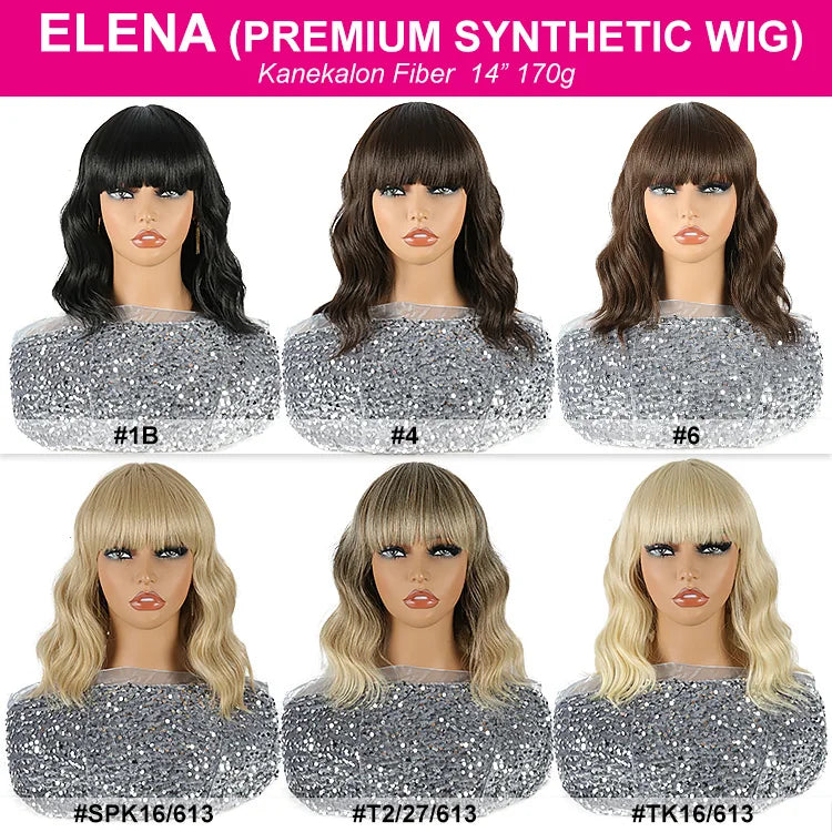 Julianna Hair Premium Heat Resistant Platinum Blonde High Quality Blonde Synthetic Wigs With Bangs