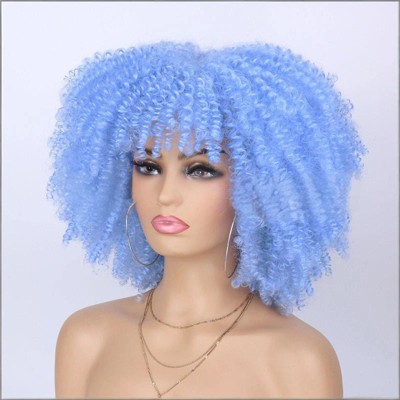 Cheap Price French Kinky Curl Curly Wig Neutral Short African for Cosplay Synthetic High Temperature Fiber Black Women's Wig