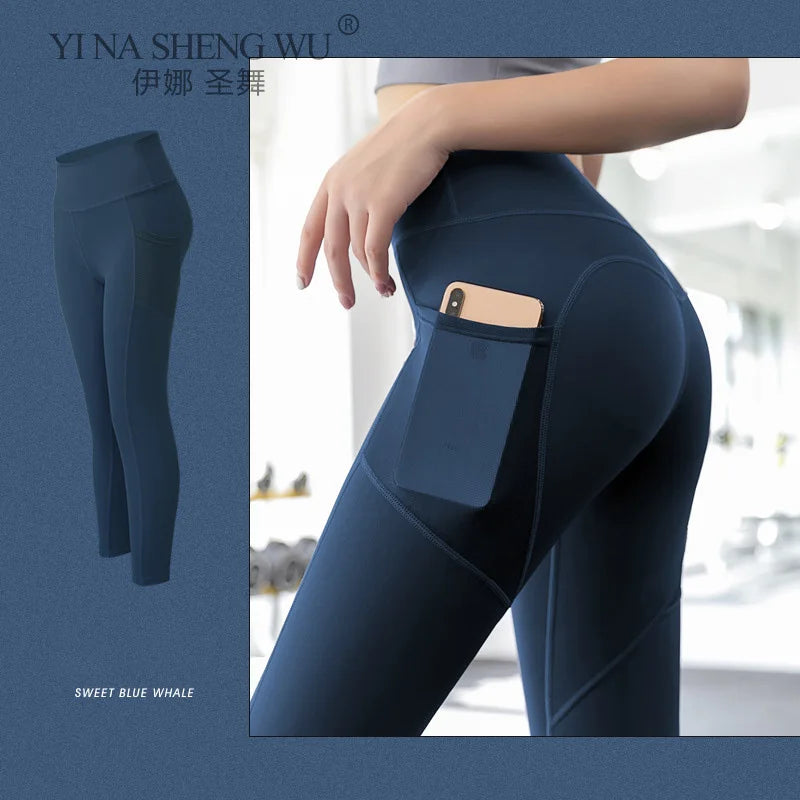 Sport Pants Women with Pocket Sport Leggings Sport Girl Gym Leggings Women Tummy Control Jogging Tights Female Fitness Pants New