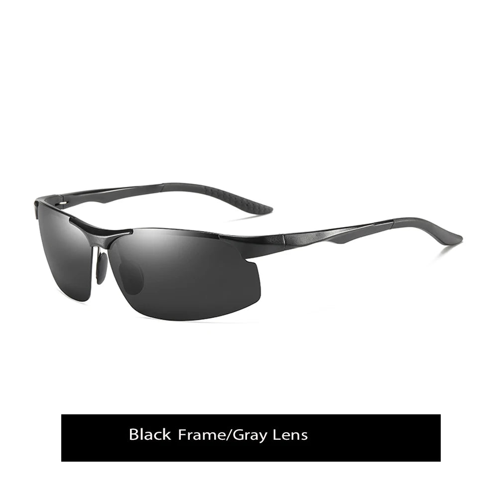 Sunglasses For Men Fashion Day Glasses For Night Vision Photochromic Outdoor Driving Rimless Male Polarized UV400 Lens VT2173