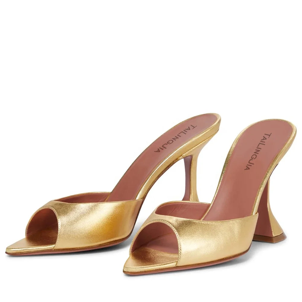 High Quality Pointed Toe Shoes Ladies High Heel Mules Womens Heels Heeled Sandals