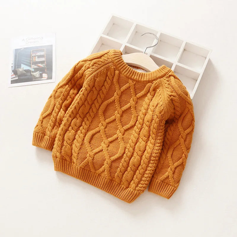 Autumn Winter Kids Baby Boys Girls Sweaters Cartoon Wool Pullover Toddler Childrens Warm Sweater Coat Cardigan Thicken Outerwear