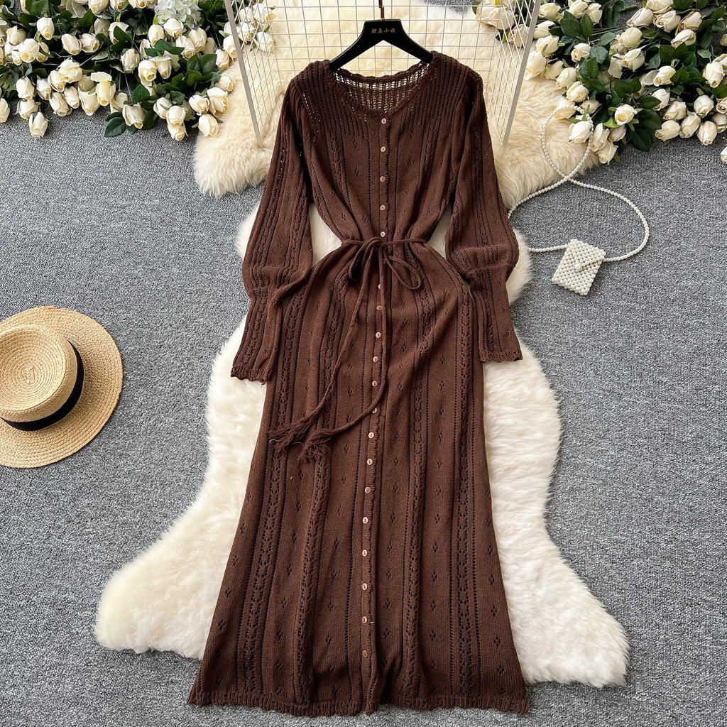 2025 Women's Casual Two-Piece Set: Turn-Down Collar Long-Sleeved Sweater & Wide-Leg Pants