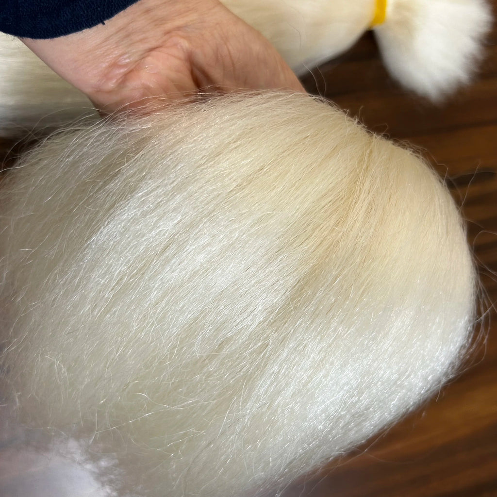 16'' Hair Length Yak Hair Double Drawn Bleached White Hair Bundle - min Order 100g