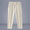 Liu Ming New Arrivals Spring Summer Men Casual Drawstring Solid Color Cotton Linen Pants Trending Trousers