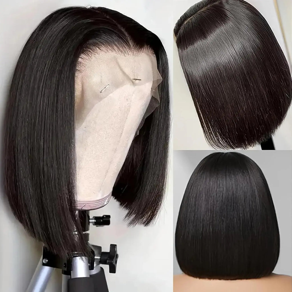 Wholesale Double Drawn Straight Bob Wig with 13x4 HD Full Lace Front Raw Virgin Cuticle Aligned 100% Human Hair for Black Women