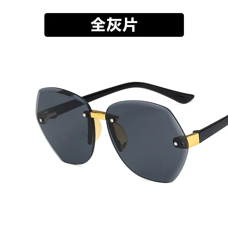 New Fashion Sunglasses for Kids Punk Oversize irregular Frameless Polygon UV400 Glasses Children Oculos De Sol Masculino