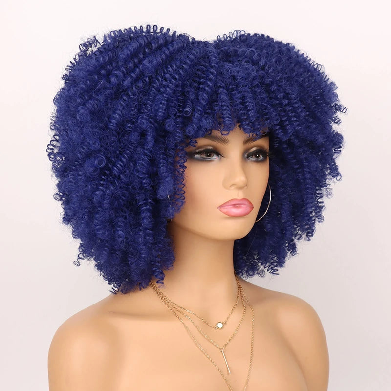 Cheap Price French Kinky Curl Curly Wig Neutral Short African for Cosplay Synthetic High Temperature Fiber Black Women's Wig