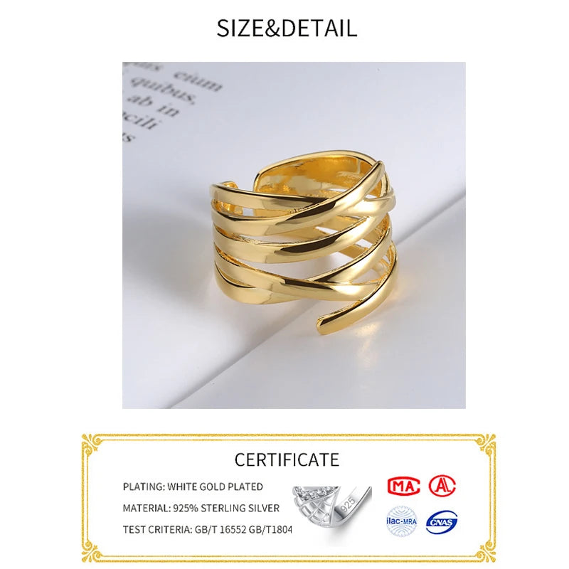 925 Sterling Silver Rings For Women Zircon Gold Ring Anillos Plata 925 Para Mujer Bagues Pour Femme Ringen Fine Jewelry