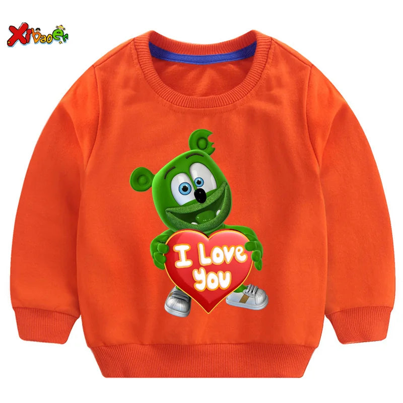 Gummy Bear kids hoodies sweatshirts I LOVE YOU t shirt Fashion Personality Casual T Shirt children boys girls T-shirt sweatshirt