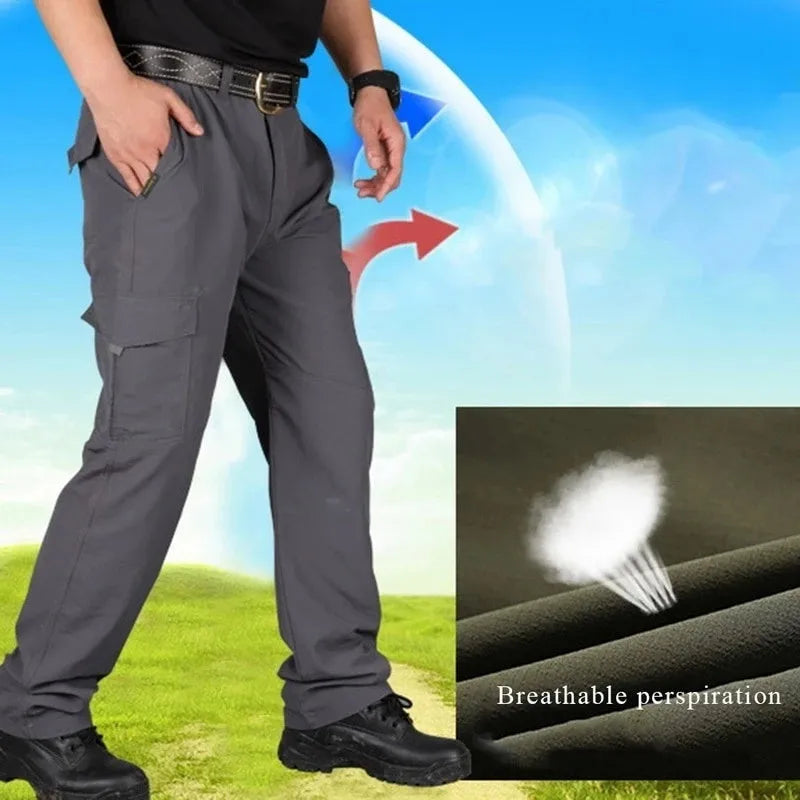 Men's Summer Quick Dry Trousers Lightweight Tactical Pants Thin Casual Breathable Cargo Pants ArmyMilitary Style Long Trousers