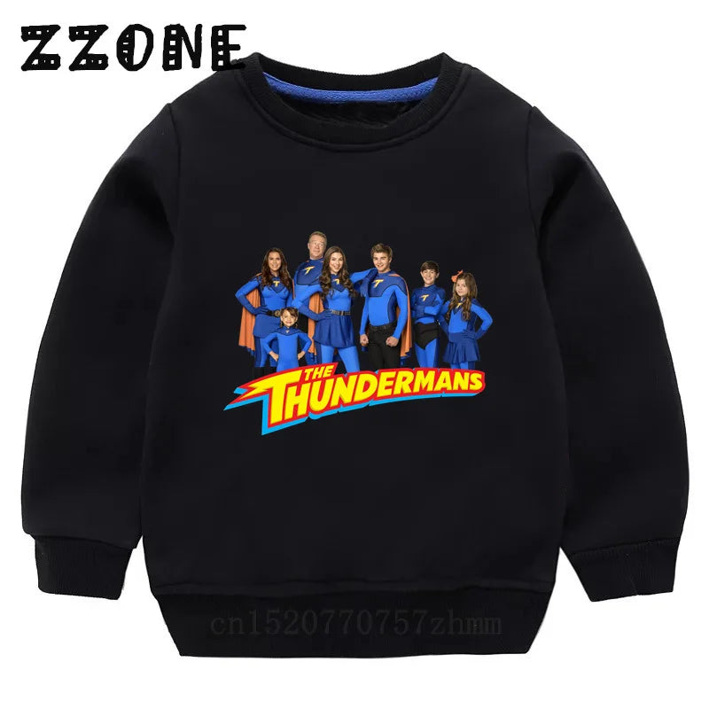 Kids Sweatshirts The Thundermans TV Shows Print Children Hoodies Casual Girls Boys Clothes Spring Autumn Baby Pullover Tops