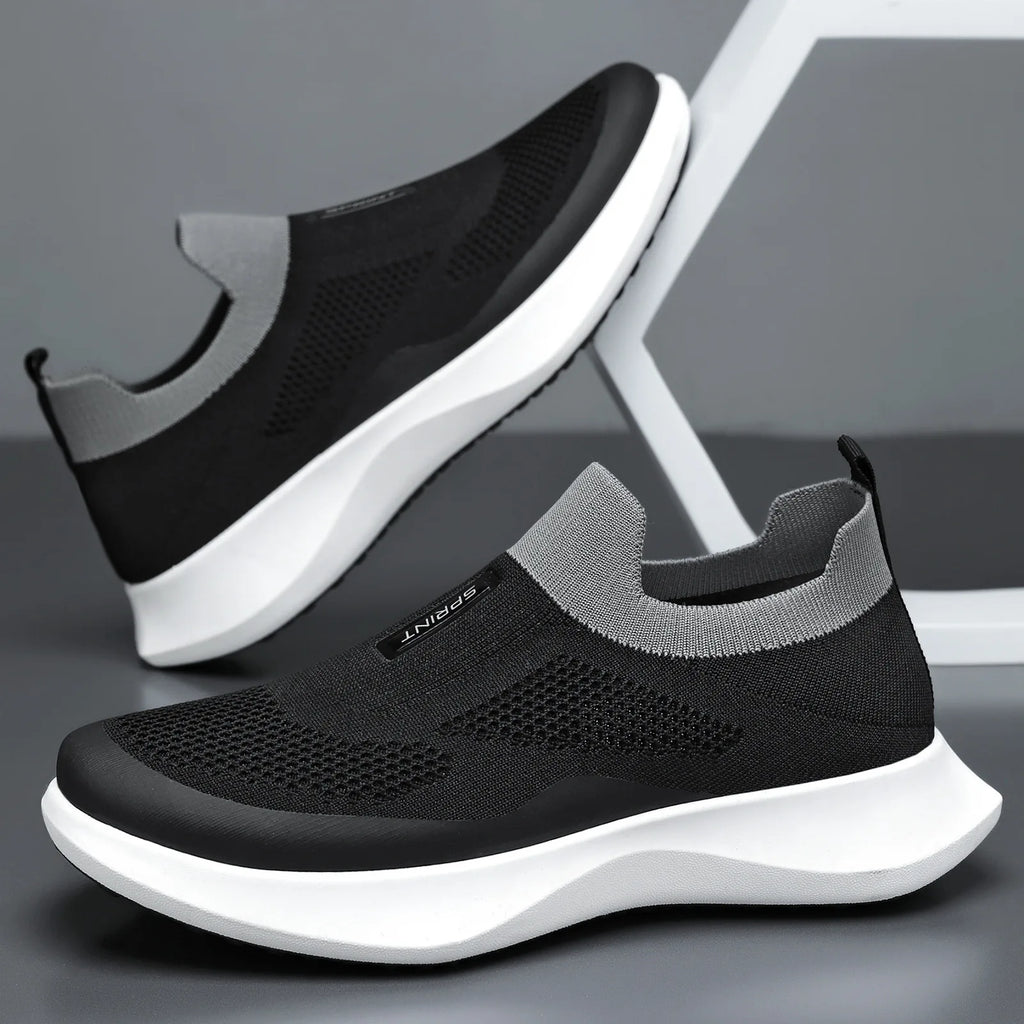 Men's Spring Breathable Slip-On Dad Shoes Large Size Soft Sole Casual Walking Shoes for Couple