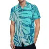 New High Quality Design Custom Hawaii Polynesian Tribal Summer Breathable Quick Dry Short Sleeve Shirt Aloha Men Loose Shirts