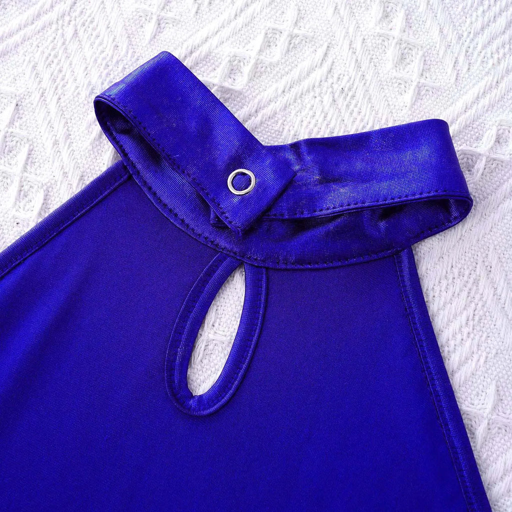 Kids Dance Wear Gymnastics Leotard For Girls Ballet Clothes Sequins Splice Metallic Gymnastics Bodysuit Children Dance Jumpsuit