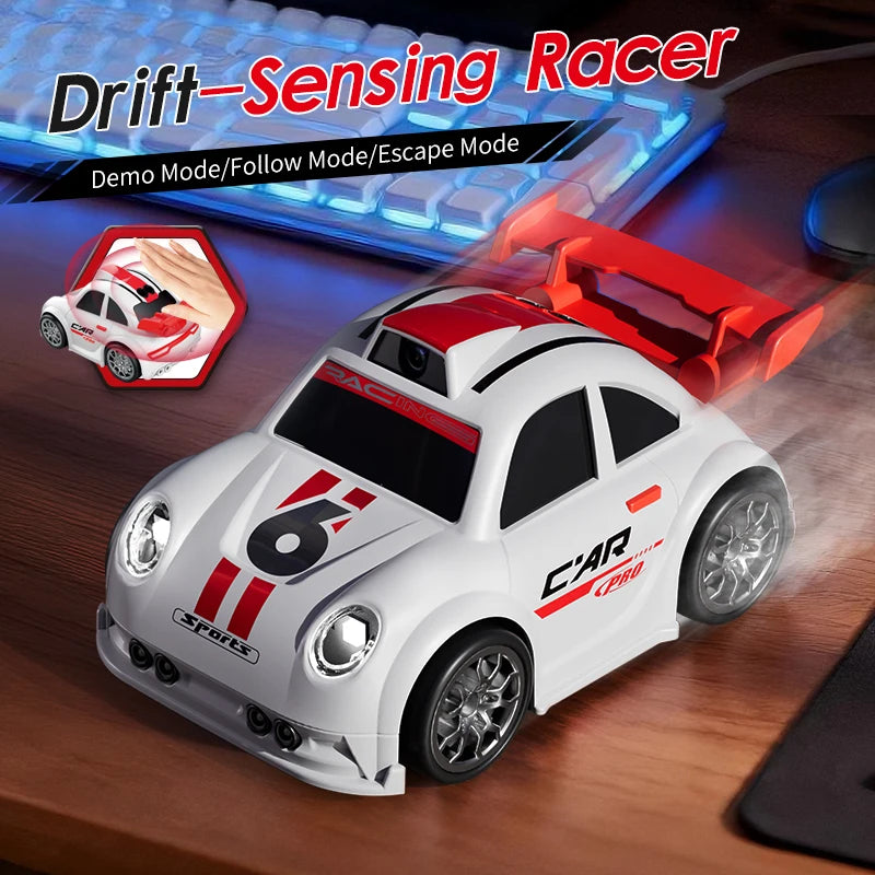 C6 Mini Racing Car Drift Interactive Toy Electric Music with Camera Screen Control Obstacle Avoidance & Indoor Use Ages 7-14