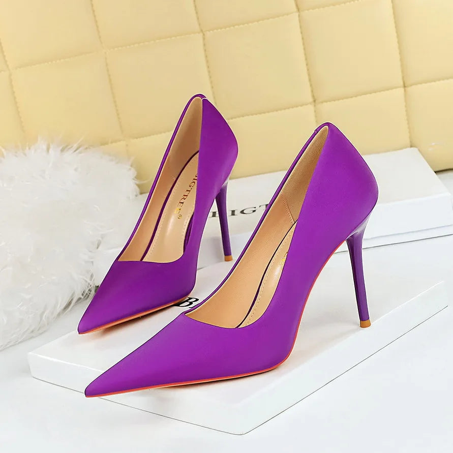 Fashionable and Simple Foot Repair for Skinny Ultra High Heels Thin Heels Shallow Mouth Pointed High Heels Women's Shoes