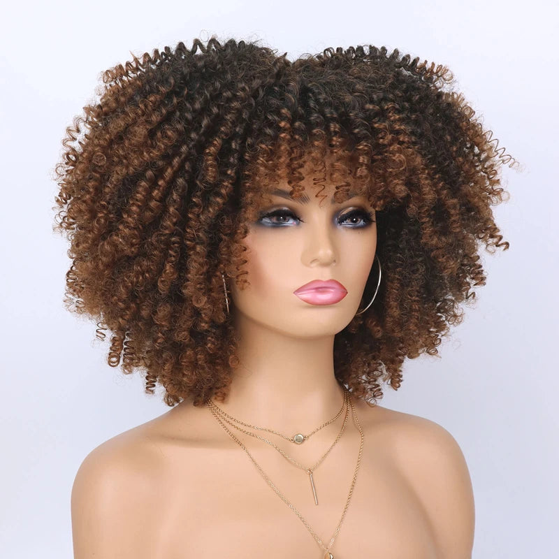 Cheap Price French Kinky Curl Curly Wig Neutral Short African for Cosplay Synthetic High Temperature Fiber Black Women's Wig